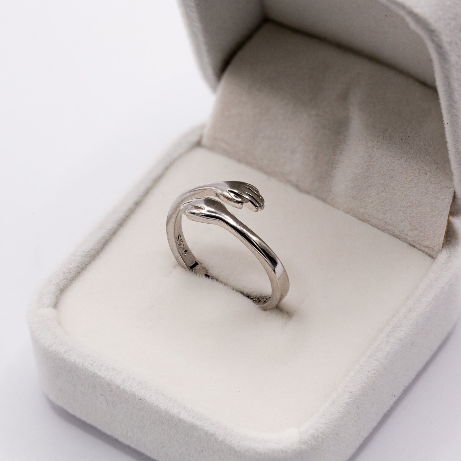 Brilliant Creative Love Hug Silver Ring Unisex Adjustable Open Ring Jewelry  - Walmart.com